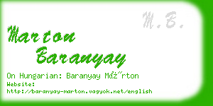 marton baranyay business card